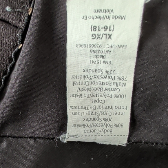 Avia Black Racerback Sports Bra - Picture 5 of 6